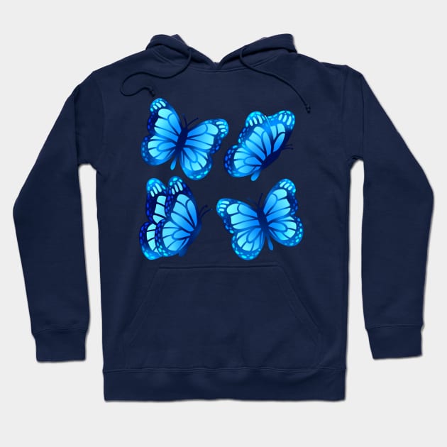 Blue Morpho Butterflies Hoodie by leashonlife